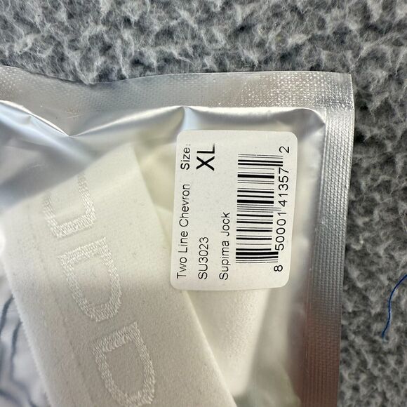 Todd Sanfield Supima Jock Men's XL White Two Line Chevron Underwear Strap NEW - Picture 7 of 9